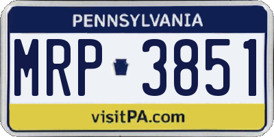 PA license plate MRP3851