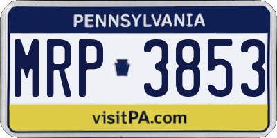 PA license plate MRP3853