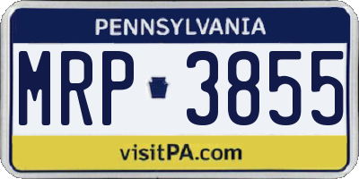 PA license plate MRP3855