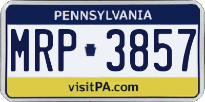 PA license plate MRP3857