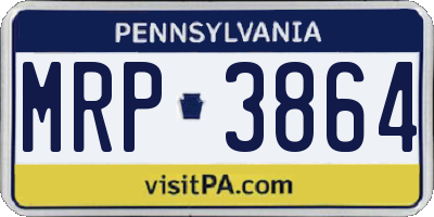PA license plate MRP3864