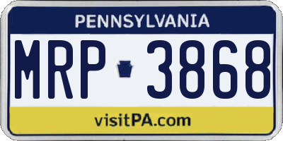 PA license plate MRP3868