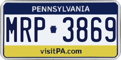 PA license plate MRP3869