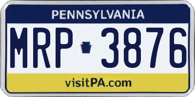 PA license plate MRP3876