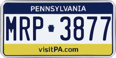 PA license plate MRP3877