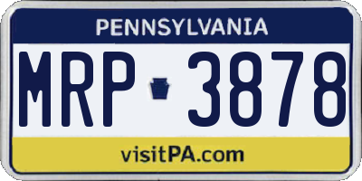 PA license plate MRP3878