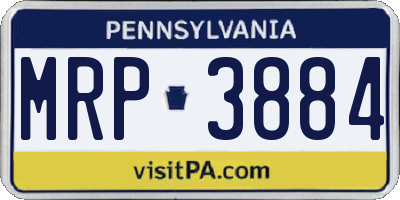 PA license plate MRP3884