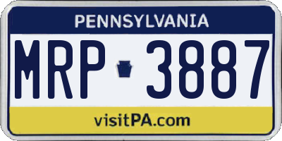PA license plate MRP3887