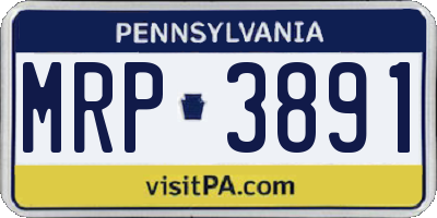 PA license plate MRP3891