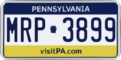 PA license plate MRP3899