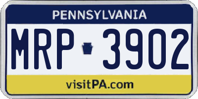 PA license plate MRP3902