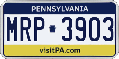 PA license plate MRP3903