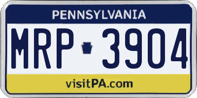 PA license plate MRP3904