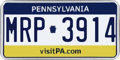PA license plate MRP3914