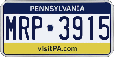 PA license plate MRP3915