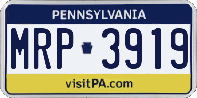 PA license plate MRP3919