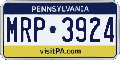 PA license plate MRP3924