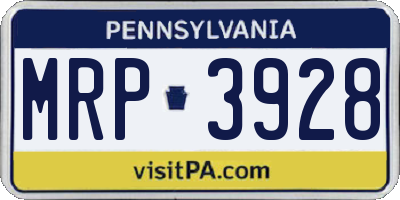 PA license plate MRP3928