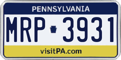 PA license plate MRP3931