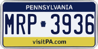 PA license plate MRP3936