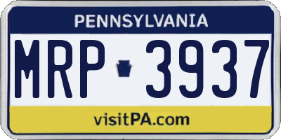 PA license plate MRP3937