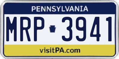 PA license plate MRP3941