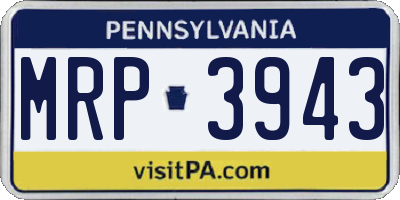 PA license plate MRP3943