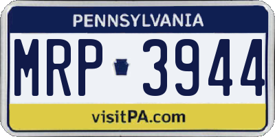PA license plate MRP3944