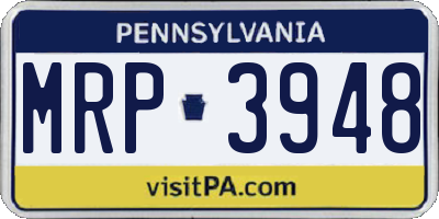PA license plate MRP3948
