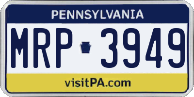 PA license plate MRP3949