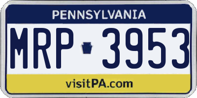 PA license plate MRP3953