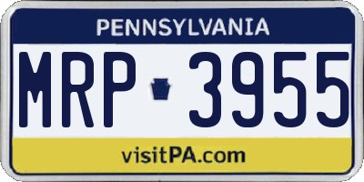 PA license plate MRP3955