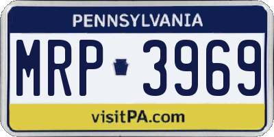 PA license plate MRP3969