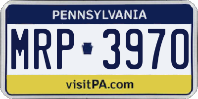 PA license plate MRP3970