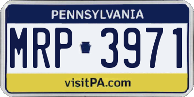 PA license plate MRP3971