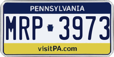 PA license plate MRP3973