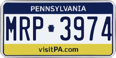 PA license plate MRP3974