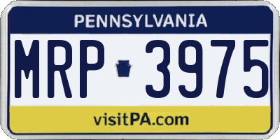 PA license plate MRP3975