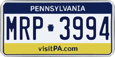 PA license plate MRP3994