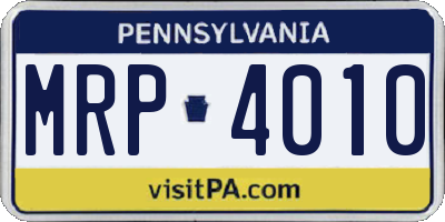 PA license plate MRP4010