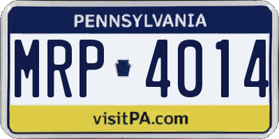PA license plate MRP4014