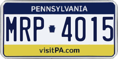 PA license plate MRP4015