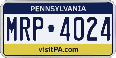 PA license plate MRP4024