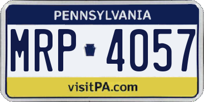 PA license plate MRP4057