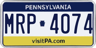 PA license plate MRP4074