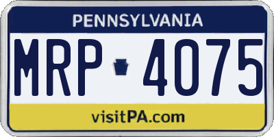 PA license plate MRP4075
