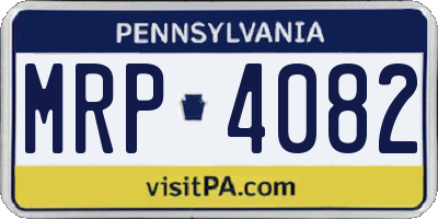 PA license plate MRP4082