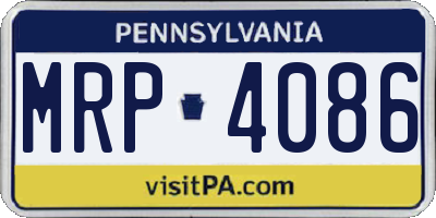 PA license plate MRP4086