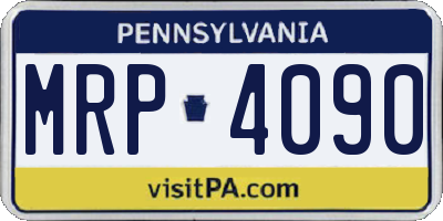 PA license plate MRP4090