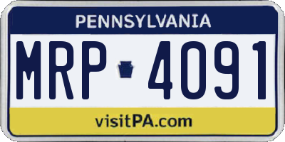 PA license plate MRP4091